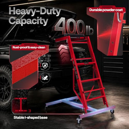 VIVOHOME Topside Automotive Engine Creeper 400LBS with Tool Tray | Adjustable Height from 51.2" to 72.4", The tray rotates a full circle, The one‑touch wheel locks - size: 51inch