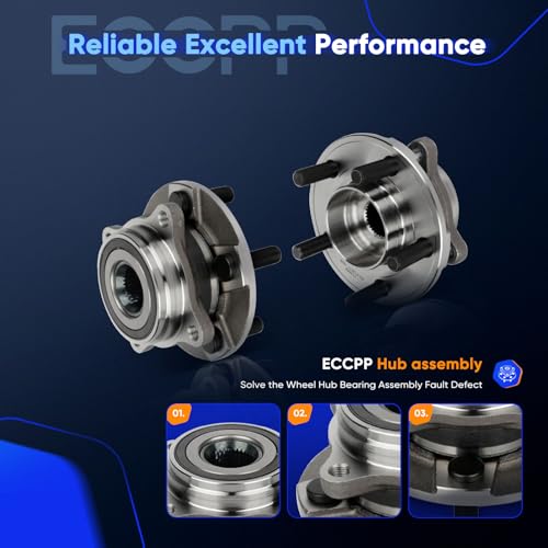 ECCPP 2-Piece 512517 Wheel Hub Bearing for Ford GT 2017-2020 | for Ford for Mustang 2015-2023 5 lugs w/ABS Sensor Pre-Greased Sealed - size: 512517*2
