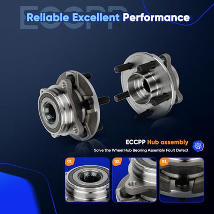 ECCPP 2-Piece 512517 Wheel Hub Bearing for Ford GT 2017-2020 | for Ford for Mustang 2015-2023 5 lugs w/ABS Sensor Pre-Greased Sealed - size: 512517*2