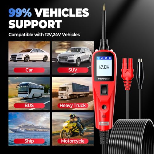 Autel PowerScan Circuit Tester 2026, Power Circuit Probe Tool，12V-24V Electrical Short Open Breaker Circuit Finder, AC/DC Voltage Resistance Duty Cycle Activating Component, w/ 20ft Extension Cable
