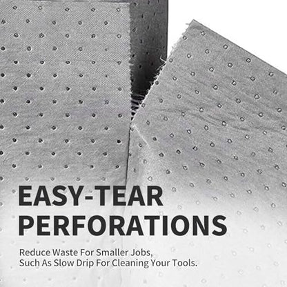 Oil Absorbent Pads - 16 x 20 Inch-Universal Leak, Drip, and Spill Control, Garage Absorbent Mat for Oil Water, Ideal for Extra-Heavy Spills 100 Pcs - size: 16 x 20 Inch