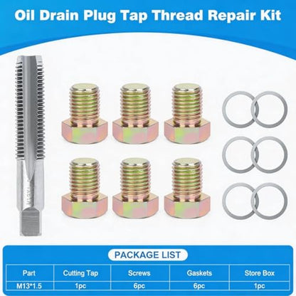 M13 X 1.5MM Oil Drain Plug Thread Repair Tool Kit, Oil Pan Thread Repair Kit - size: M13 x 1.5MM