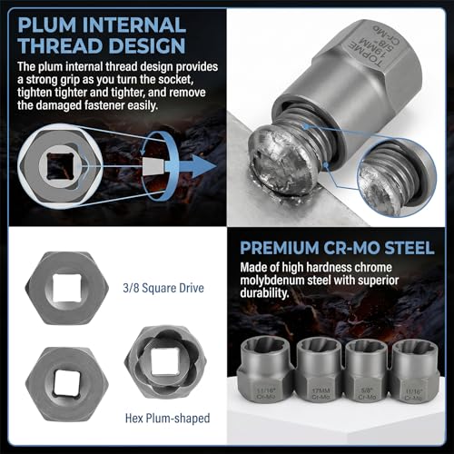 26Pcs Bolt Extractor Kit with Left Hand Drill Bits, Easy Out Screw Extractor Set for Damaged Stripped Broken Lug Nuts, Bolts & Screws – Includes Hex Adapter - size: 26PCS