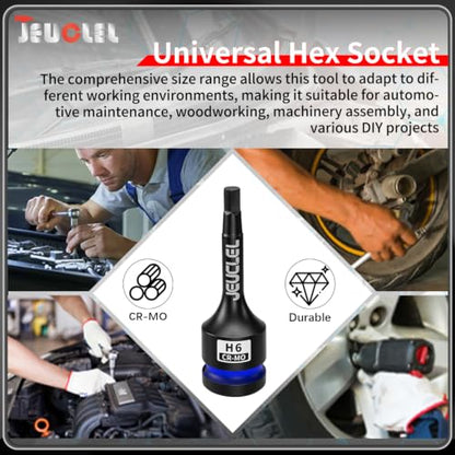 6mm Hex Impact Bit Socket, H6 1/2" Drive Allen Socket, Cr-Mo Steel | 3-Inch, Lengthen Hex Screwdriver Adapter for Electric Ratchet Wrenches Fastening Screws, Socket Wrench, Head Drill - size: 1PC | H6 6MM