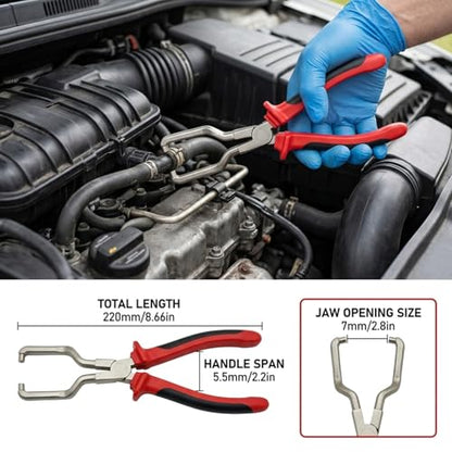 4Pcs Hose Clamp Pliers Set & Electrical Disconnect Pliers Automotive Kit | Professional removal tool kit to easily disconnect automotive coolant radiators, heaters, fuel filters, and relays