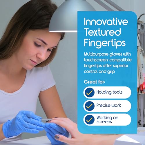 Inspire Black Nitrile Disposable Gloves | 4.5 Nitrile Disposable Safety Medical Cooking Cleaning Gloves - size: XX-Large, style: Blue - Box of 100