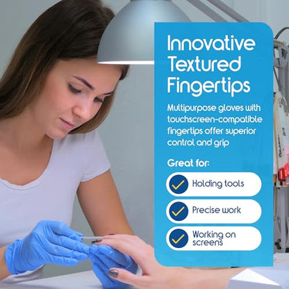 Inspire Black Nitrile Disposable Gloves | 4.5 Nitrile Disposable Safety Medical Cooking Cleaning Gloves - size: X-Large, style: Blue - Box of 100