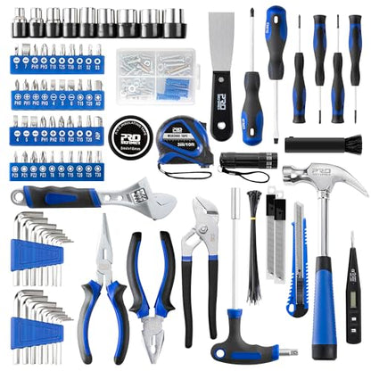 Prostormer 229-Piece Household Tool Set, Basic Home Tool Kit | All-purpose Tools with Tool Box for Home Repair, Furniture Fitting, Crafting & DIY Projects