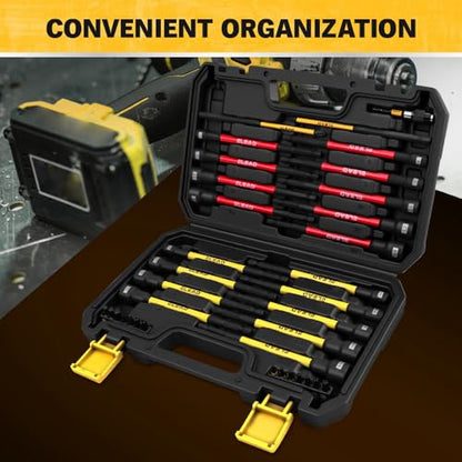 Magnetic Nut Driver Bit Set, 35-Piece Extra Long Nut Driver Set for Impact Drill, Metric & SAE, PH1 & PH2 Screwdriver Bits 1/4 Drive Shank Adapter Extension, Durable for Professional Projects - style: 35-Piece Nut Driver Set