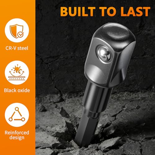 Mellbree 1/2 Impact Socket Adapter, 4 Pack 1/4 to 1/2 Inch Drill Socket Adapter for Impact Driver/Wrench, Automotive DIY, Extension Socket Bits, Handle Nut Driver and Drills - size: 1/4 to 1/2in