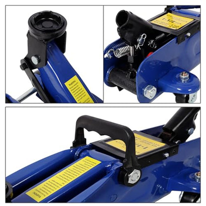 1.5 Ton Low Profile, Heavy-Duty Steel Racing Floor Jack with Single Piston Lift Pump, Lifting Range 5.1"-13", for Car, SUV, Van，Business Vehicle，Cross Country Vehicle