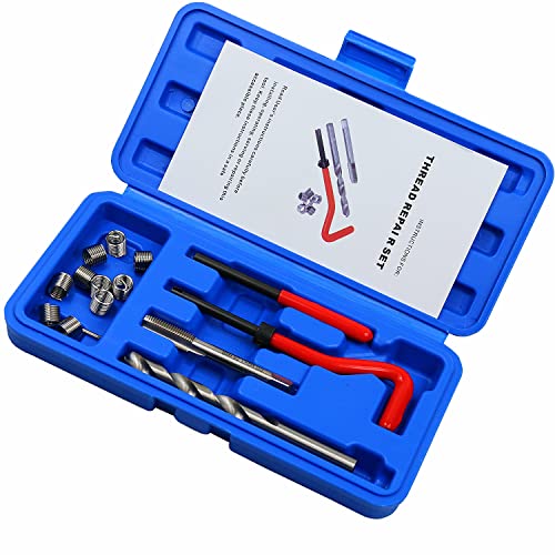 15pcs Thread Repair Kit M9 x 1.25mm Metric Thread Repair Insert Kit | Compatible Hand Tool Set for Auto Repairing (M9-1.25)