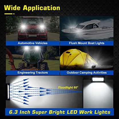 WFPOWER 36W LED Work Light Magnetic Base Mount Portable LED Light Flood for Car SUV Boat Bar Truck Driving Lamp Fog Lights