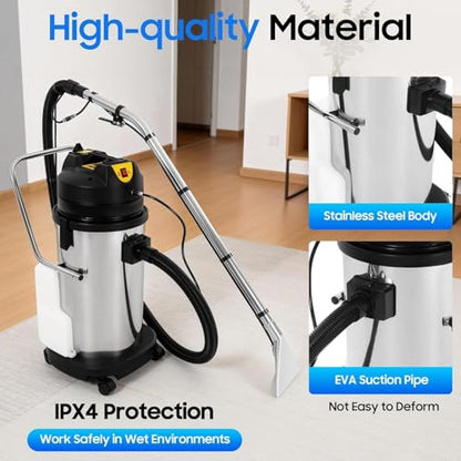 Commercial Carpet Cleaning Machine, 1000W 110V 40L/11Gal Professional Commercial 3 in 1 Carpet Spraying Floor Brush Cleaner Extractor Vacuum Washing Machine Portable Carpet Cleaner (40L) - size: 40L