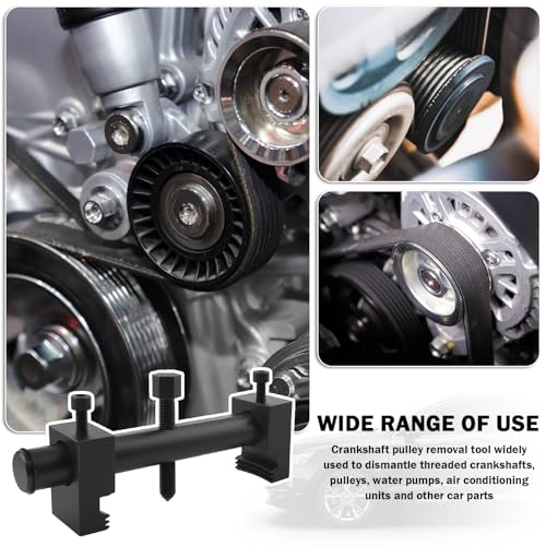 17mm Drive Pulley Puller Tool with Hexagonal Wrench,Heavy Duty Adjustable Crankshaft Pulley Removal Tool for 40-160mm,Professional Crank Pulleys Removal Tools for Crankshaft,Pump