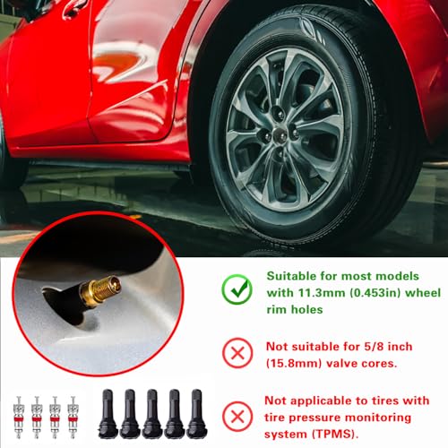 Quick Change Tire Valve Stem Core Removal Tool Kit, Fast Replacement Repair Tool for Leaky Valve, Fits Car Motorcycle ATV Truck