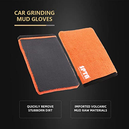 SPTA Clay Mitt, Medium Grade Clay Bar Infused Mitt, Synthetic Clay Glove, Car Detailing Glove Quickly Removes Debris,Embedded Contaminants,Tree Sap & Brake Dust from Your Paint,Glass,Wheels, & More - color: Clay Mitt