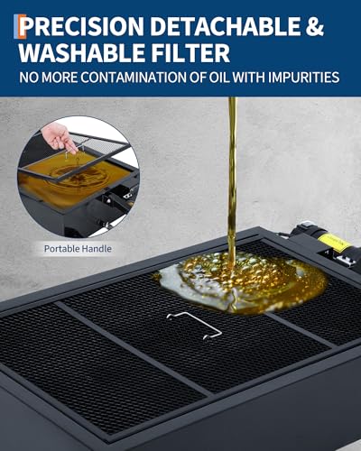 GarveeTech Low Profile Oil Drain Pan 12V | 20 Gal Metal Oil Change Pan Cart with 180W Electric Pump, 8 ft Hose & Folding Handle for Cars, SUVs, Trucks, Buses, RVs - size: 20GAL-12V-Black