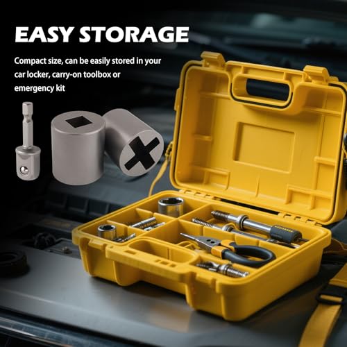 3PCS Scissor Jack Adapter for Hand Drill,Heavy-Duty Scissor Jack Drill Adapter for Lifting Car Jacks,Universal Automotive Tools Socket Converter for Scissors Jacks for Car