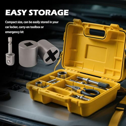 3PCS Scissor Jack Adapter for Hand Drill,Heavy-Duty Scissor Jack Drill Adapter for Lifting Car Jacks,Universal Automotive Tools Socket Converter for Scissors Jacks for Car