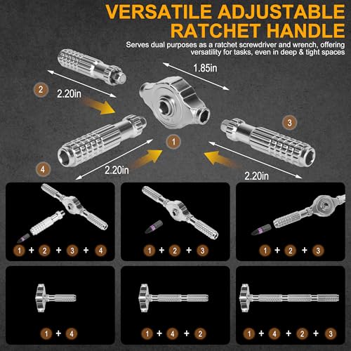 40 in 1 Magnetic Ratchet Screwdriver Set, Multi Bit Magnetic Ratcheting Screwdriver Set with Detachable Ratchet Handle, Repair Tool Kit for Computer Bicycle Furniture DIY - style: 40-in-1 Multi-Use Kit