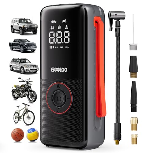 GOOLOO A6 Lite 160PSI Tire Inflator Portable Air Compressor, 7500mAh Portable Tire Inflator for Car Portable Air Pump with Tire Gauge Pressure & LED Light Air Pump for Car