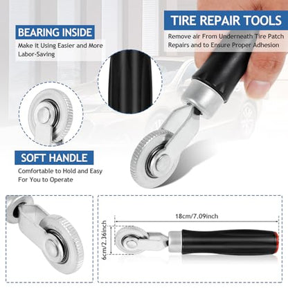 Tire Repair Patch Tools Wear-Resistant Tire Patch Roller Tool Tungsten Steel Buffing Wheel Premium 42mm High Speed Tyre Grinding Head Tire Scraper for Car Truck Motorcycle