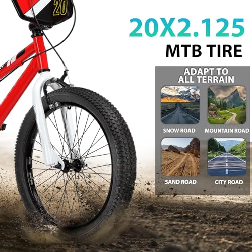 Hycline 2-Pack Mountain Bike Tires Set: 20/24/26/27.5-inch Folding Replacement High-Performance Wear-Resistant Bicycle Tires and Pair Inner Tubes with Tire Levers for MTB Off-Road Bike - color: 20x2.125-30TPI