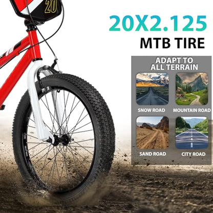 Hycline 2-Pack Mountain Bike Tires Set: 20/24/26/27.5-inch Folding Replacement High-Performance Wear-Resistant Bicycle Tires and Pair Inner Tubes with Tire Levers for MTB Off-Road Bike - color: 20x2.125-30TPI