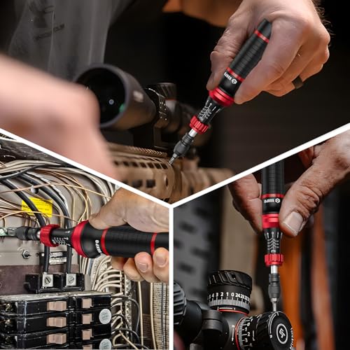 VANPO Torque Screwdriver, 10-70 In-lb, 24 Piece, Click Style for Gunsmith | 1 in-lb Increment, Grip ergonomics, 1/4 Inch Torque Wrench Screwdriver Set with S2 Bits for Electronics,Bike & Mounting - size: 10-70 inlb
