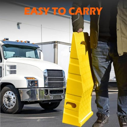 2Pack 6″ Yellow Lift Car Ramps - 10,000 lbs Capacity per Pair, Non-Slip Surface with Reflectors,Vehicle Service Ramps for Maintenance, Oil Changes, and Repairs