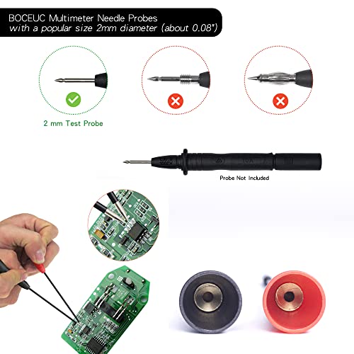 Multimeter Probes, 2mm Extended Needle Test Probes for Fluke Leads tl71 tl75,4 Pack - size: 4 PCS