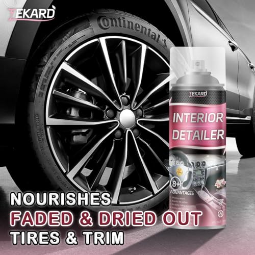 Car Interior Cleaner, Leather Cleaner, 15 oz. Large-Capacity Interior Detailer in Iron Can, Wheel Cleaner, Suitable for Cleaning Rubber, Plastic, and Leather Surfaces Inside Vehicles (3 Bottle)