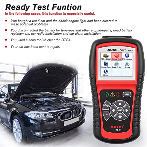 Autel AutoLink AL519 OBD2 Scanner, Professional Mechanic OBDII & CAN Car Diagnostic Scan Tool, Code Reader for Check Engine Light, One-Click Smog Check, DTCs Lookup, Upgraded Ver. of AL319/ MS309 - color: Red