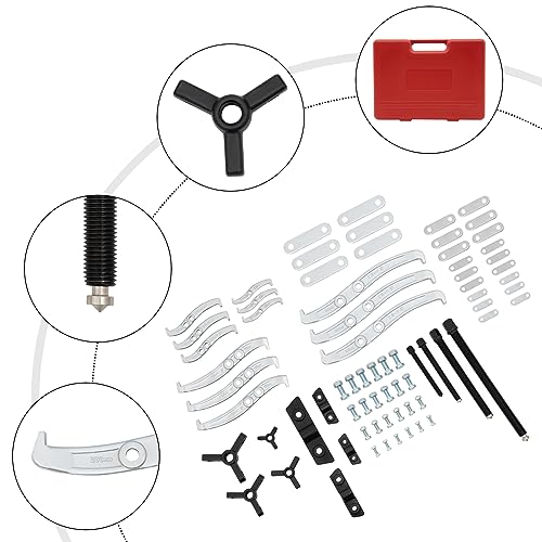 Gear Hub Pulley Puller, 2 & 3 Jaw 3" 4" 6" 8" Gear Puller Set Bearing Separator External Internal Bearing Puller Kit for Remove of Gears, Hubs, Ball Races, Bearings and Pulleys