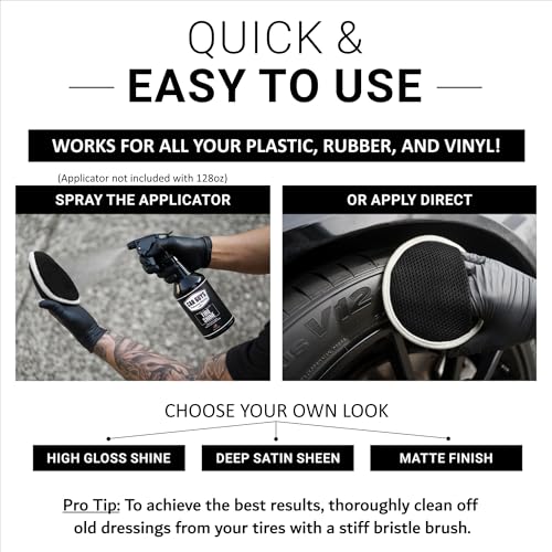 CAR GUYS Tire Shine Spray 1 Gallon Refill - The Perfect Deep Black Shine - Long Lasting Car Tire Dressing - No Sling & Dry to Touch - Sprayer Not Included - size: 1 Gallon Refill