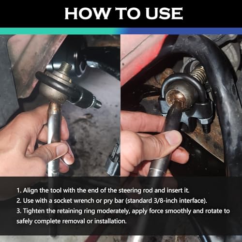3/8" Drive Inner Tie Rod Removal Tool,U-Shaped Low-Profile Inner Tie Rod Tool with Non-Slip Teeth,Universal Ties Rods End Removals Tools Car Tools for Car Truck SUV