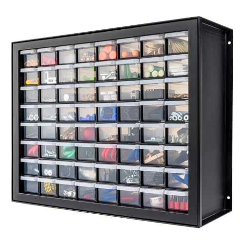 IRIS USA 64-Drawer Screw Organizer, Made in USA, Storage Chest for Hardware, Screws, Nuts & Bolts, Garage Tools, Charms, Beads, Craft, Scrapbook & Hobby Supplies, Teacher Toolbox, Black - color: Black, size: 64 Drawer