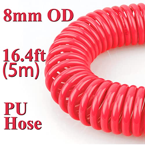 Beduan Air Blow Gun Kit with 16ft Long Pneumatic Pu Hose, Heavy Duty Air Duster Gun for Air Compressor(Red) - size: 1/4"-16ft Tube(Red)