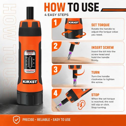 31 PCS 1/4" Drive Torque Screwdriver, 1-11 Inch Pounds Torque Screwdriver Set with S2 Bits and Socket Adapter for Maintenance, Screwdriver Set for Tools, Bike Repairing and Mounting - size: 1-11inch.S