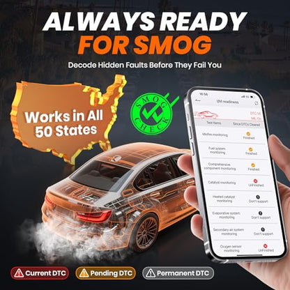 ANCEL AD310 BT OBD2 Scanner with Bluetooth APP Upgraded AD310, Car Code Reader with Battery Voltage Monitor, Live Data, I/M Readiness, DTC Lookup Check Engine Code Reader for 1996+ Vehicles