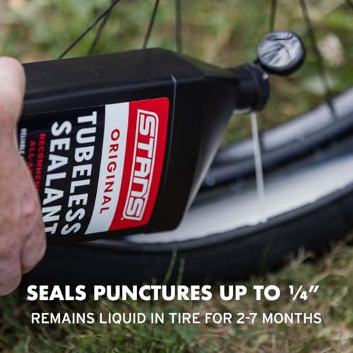 Stan's NoTubes Tire Sealant, Long Lasting Flat Prevention, Ultra Fast Sealing, up to 1/4" punctures, Proactive Tire Repair, for Mountain, Road, Gravel, Cyclocross, and Commuter Bikes
