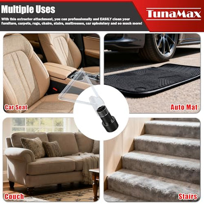 TunaMax Universal Work with All Vacs with 2-1/2" & 1-7/8" &1-1/4" Three Adapters Extractor Attachment for Upholstery & Carpet Cleaning & Auto Detailing - size: Small+Large