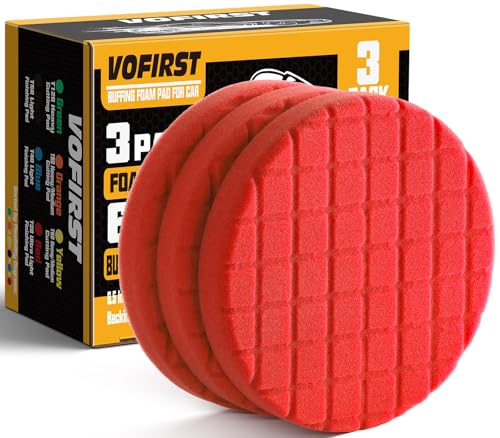 Foam Buffing Pads 6.5 Inch, 3Pcs Red Waxing Polishing Pad Set for Car Paint Gloss, Sealing Glaze and Detailing - color: Red, size: 6.5 - Inch