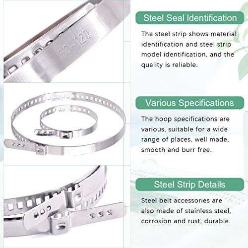 Keadic 24Pcs CV Boot Clamp, Stainless Steel CV Boot Clamps, Adjustable CV Boot Clamps, CV Joint Boot Clamp Kit for Vehicle(12pcs Large and 12pcs Small) - size: CV Joint Boot Clamps - 12 Set