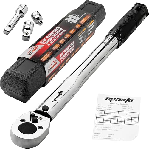EPAuto 3/8-Inch Drive Click Torque Wrench 10-80 Ft-lb./ 13.6-108.5 Nm | 3/8-Inch Drive Click Torque Wrench 10-80 ft-lb. / 13.6-108.5 Nm 1.5" Wx1 Dx14.5 H - size: 3/8 Inch Drive (10-80 ft.-lb.)
