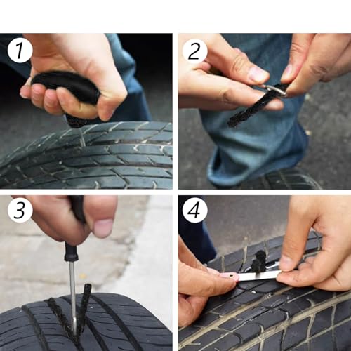 150 Pack Tire Repair Strings, 4 Inch Automotive Tool Tire Repair Plugs, Rubber Tire Patch Plug Tubeless Tire Sealant for Car, RV, SUV, ATV, Motorcycle, Truck,Tractor