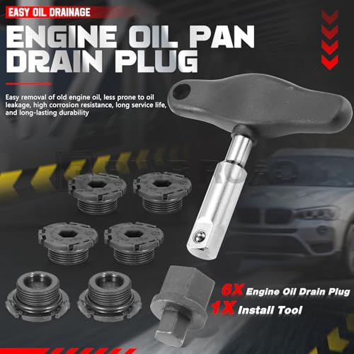1 Set Engine Oil Pan Drain Plug with Install Tool Compatible with BMW 228i 328i 320i 428i 528i X1 X3 Z4 (Replaces 11137605018) - color: Oil Pan Drain Plug with Tool