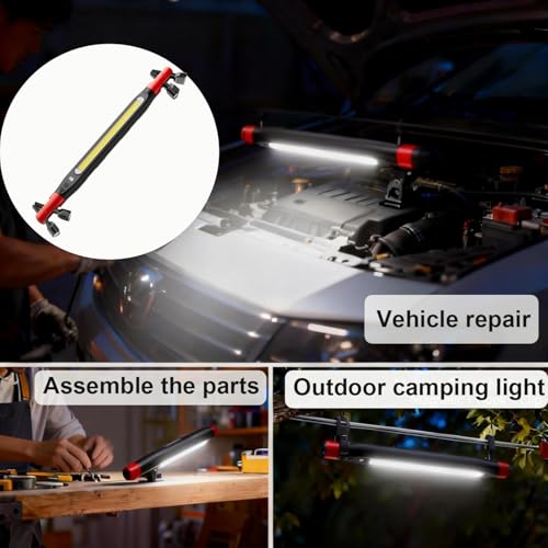 Rechargeable Magnetic LED Work Light Bar - Under Hood Light for Auto Repair, Garage & Detailing, Cordless Portable Trouble Light with Strong Magnet & Hanging Hook