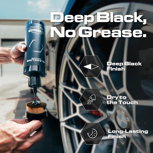 Blackline Car Care - Blackout Trim & Tire Dressing - Best Tire Shine No Sling Formula - Water Based Protection for Car Tires & Trim - Safe for Cars, Trucks, SUVs & More - 16 fl oz - size: 16 fl oz